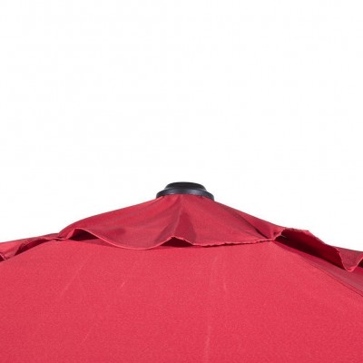 Abba Patio 7-1/2-FT Round Outdoor Market Patio Umbrella with Push Button Tilt and Crank Lift, Red   565564152